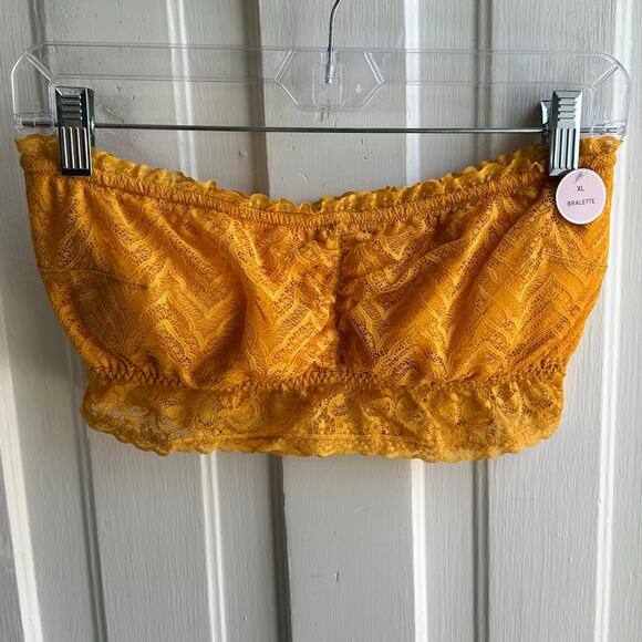 Forever 21 Bandeau Lace Bra Yellow NWT - Picture 2 of 10